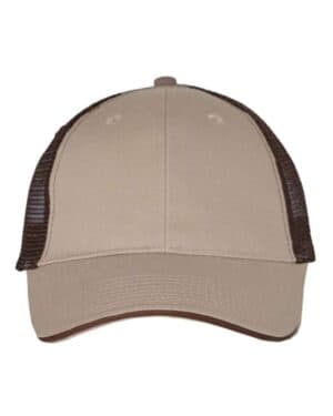 KHAKI/ BROWN Valucap S102 sandwich trucker cap