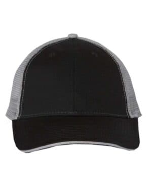BLACK/ GREY Valucap S102 sandwich trucker cap