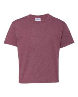 VINTAGE HEATHER MAROON Jerzees 29BR dri-power youth 50/50 t-shirt