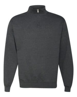 BLACK HEATHER 995MR nublend cadet collar quarter-zip sweatshirt