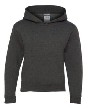 BLACK HEATHER Jerzees 996YR nublend youth hooded sweatshirt