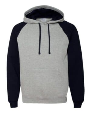 OXFORD/ BLACK 96CR nublend colorblocked raglan hooded sweatshirt