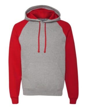 96CR nublend colorblocked raglan hooded sweatshirt