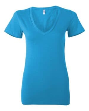 NEON BLUE Bella canvas 6035 womens jersey deep v-neck tee