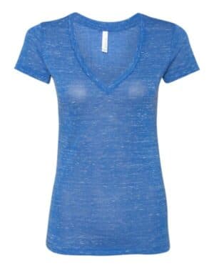 TRUE ROYAL MARBLE Bella canvas 6035 womens jersey deep v-neck tee