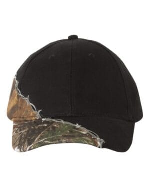BLACK/ REALTREE AP Kati LC4BW camo with barbed wire embroidery cap