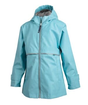 AQUA/REFLECTIVE Charles river 4099CR girls' new englander rain jacket