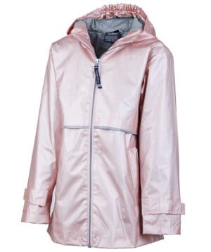 ROSE GOLD/REFLECTIVE Charles river 4099CR girls' new englander rain jacket