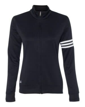 BLACK/ WHITE A191 women's 3-stripes french terry full-zip jacket