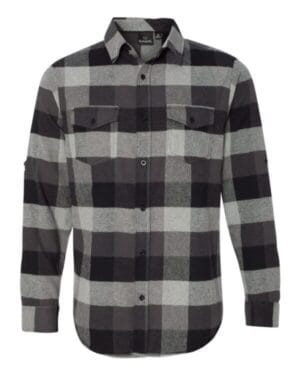 BLACK/ GREY Burnside 8210 yarn-dyed long sleeve flannel shirt