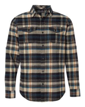 DARK KHAKI Burnside 8210 yarn-dyed long sleeve flannel shirt