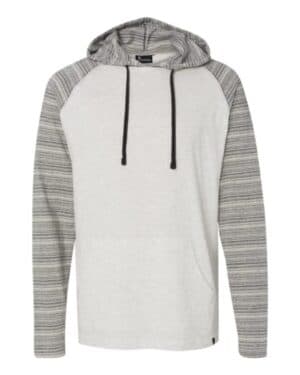 HEATHER ECRU/ ECRU STRIPE Burnside 8127 yarn-dyed hooded raglan t-shirt