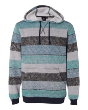 LIGHT BLUE/ BLACK Burnside 8603 printed stripes fleece sweatshirt