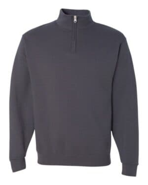 CHARCOAL GREY 995MR nublend cadet collar quarter-zip sweatshirt