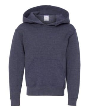 VINTAGE HEATHER NAVY Jerzees 996YR nublend youth hooded sweatshirt