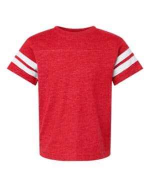 VINTAGE RED/ WHITE Lat 6137 youth football fine jersey tee