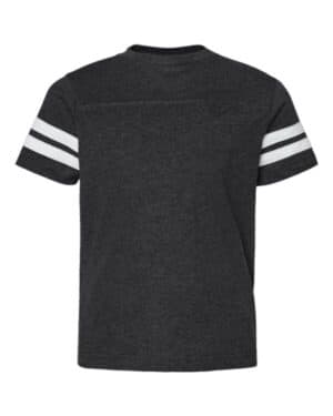 VINTAGE SMOKE/ WHITE Lat 6137 youth football fine jersey tee