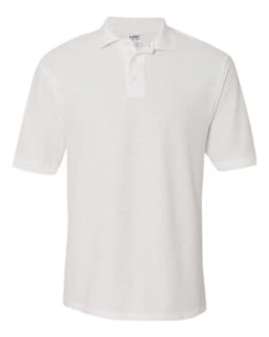 WHITE Jerzees 537MR easy care piqu polo