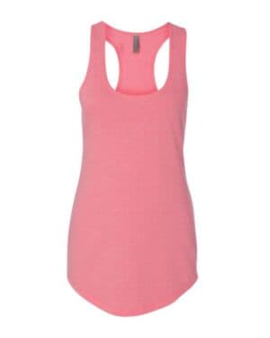 NEON HEATHER PINK 6933 womens lightweight french terry racerback tank