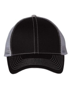 BLACK/ GREY Mega cap 7641 twill-front trucker cap
