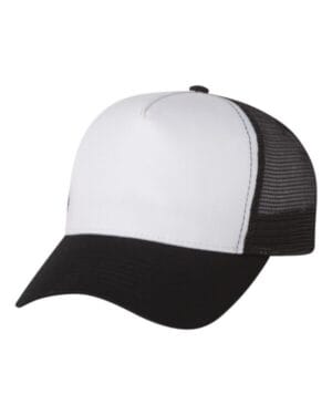 WHITE/ BLACK Mega cap 6886 recycled pet mesh-back trucker cap