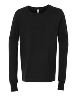 BLACK Bella canvas 3501Y youth jersey long sleeve tee