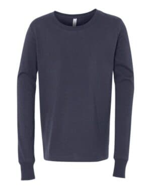 NAVY Bella canvas 3501Y youth jersey long sleeve tee