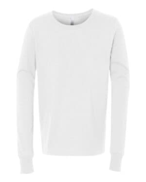 WHITE Bella canvas 3501Y youth jersey long sleeve tee