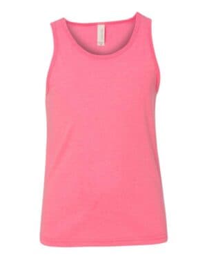 NEON PINK Bella canvas 3480Y youth jersey tank