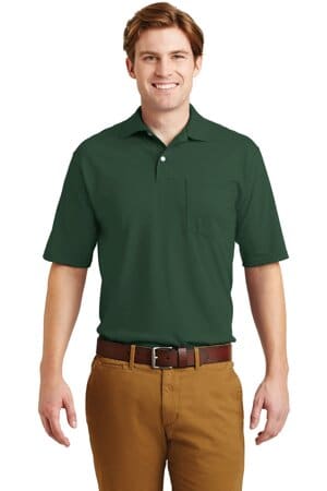 FOREST GREEN 436MP jerzees-spotshield 54-ounce jersey knit sport shirt with pocket 