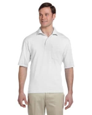 Jerzees 436P adult spotshield pocket jersey polo