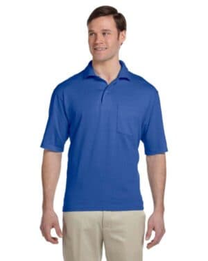 Jerzees 436P adult spotshield pocket jersey polo