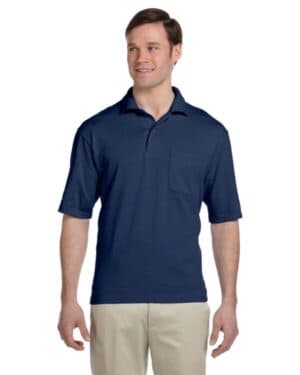 Jerzees 436P adult spotshield pocket jersey polo