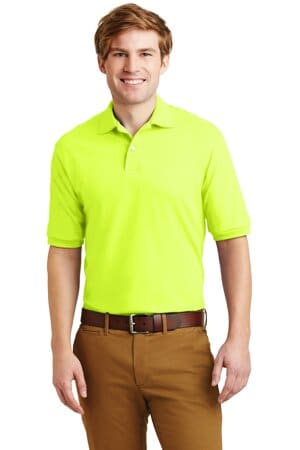 SAFETY GREEN 437M jerzees-spotshield 54-ounce jersey knit sport shirt 