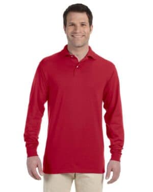 TRUE RED Jerzees 437ML adult spotshield long-sleeve jersey polo