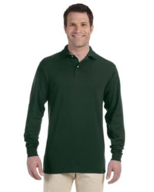 FOREST GREEN Jerzees 437ML adult spotshield long-sleeve jersey polo