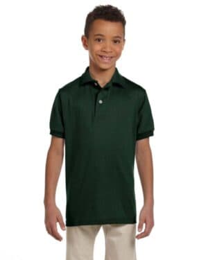 FOREST GREEN Jerzees 437Y youth spotshield jersey polo