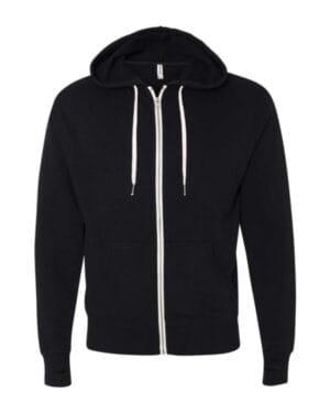 BLACK PRM90HTZ unisex heathered french terry full-zip hooded sweatshirt