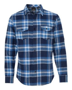 BLUE/ WHITE Burnside 8210 yarn-dyed long sleeve flannel shirt