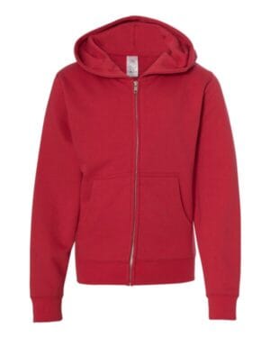 RED SS4001YZ youth midweight full-zip hooded sweatshirt
