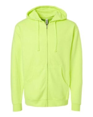 SAFETY YELLOW Independent trading co SS4500Z midweight full-zip hooded sweatshirt