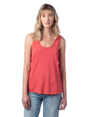 FADED RED Alternative 4460HM ladies' modal tri-blend racer tank