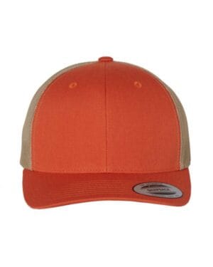 RUSTIC ORANGE/ KHAKI Yp classics 6606 retro trucker cap
