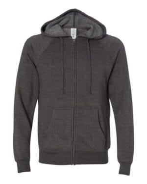 CARBON PRM33SBZ unisex special blend raglan full-zip hooded sweatshirt