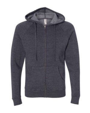 MIDNIGHT NAVY PRM33SBZ unisex special blend raglan full-zip hooded sweatshirt