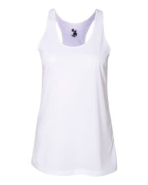 WHITE Badger 4166 womens b-core racerback tank top