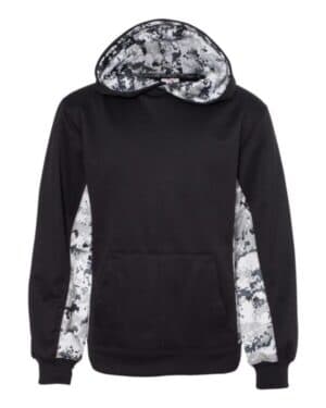 2464 youth digital camo colorblock performance fleece hooded sweatshirt