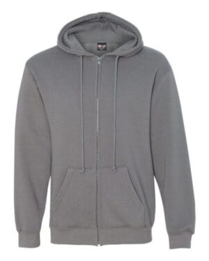 CHARCOAL Bayside 900 usa-made full-zip hooded sweatshirt
