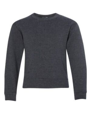 BLACK HEATHER Jerzees 562BR nublend youth crewneck sweatshirt