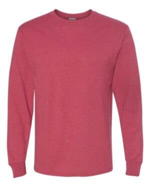 VINTAGE HEATHER RED Jerzees 29LSR dri-power long sleeve 50/50 t-shirt